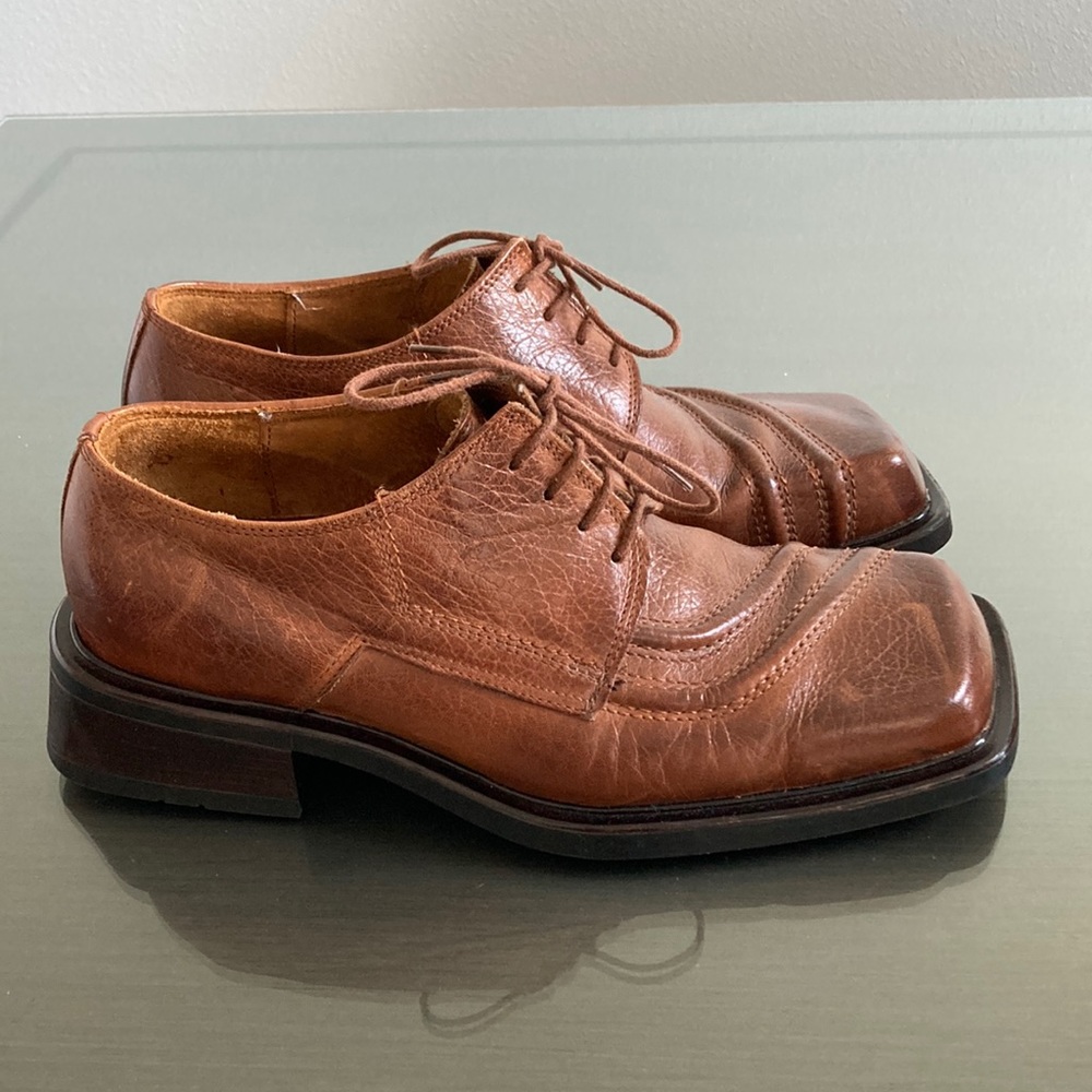 Men’s Leather Brown Dress European Shoes Size 7.5